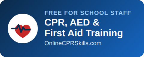 Free CPR, AED and First Aid training for school staff - Online CPR Skills
